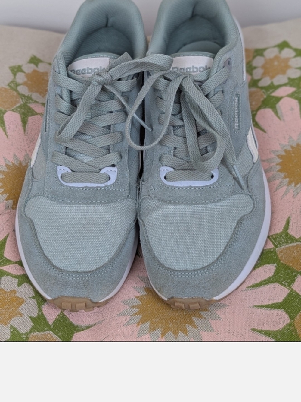 Reebok Women’s Mint and Grey Suede Shoes
